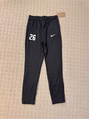 Nike Kids Black Athletic Socce Track Pants with Number Detail